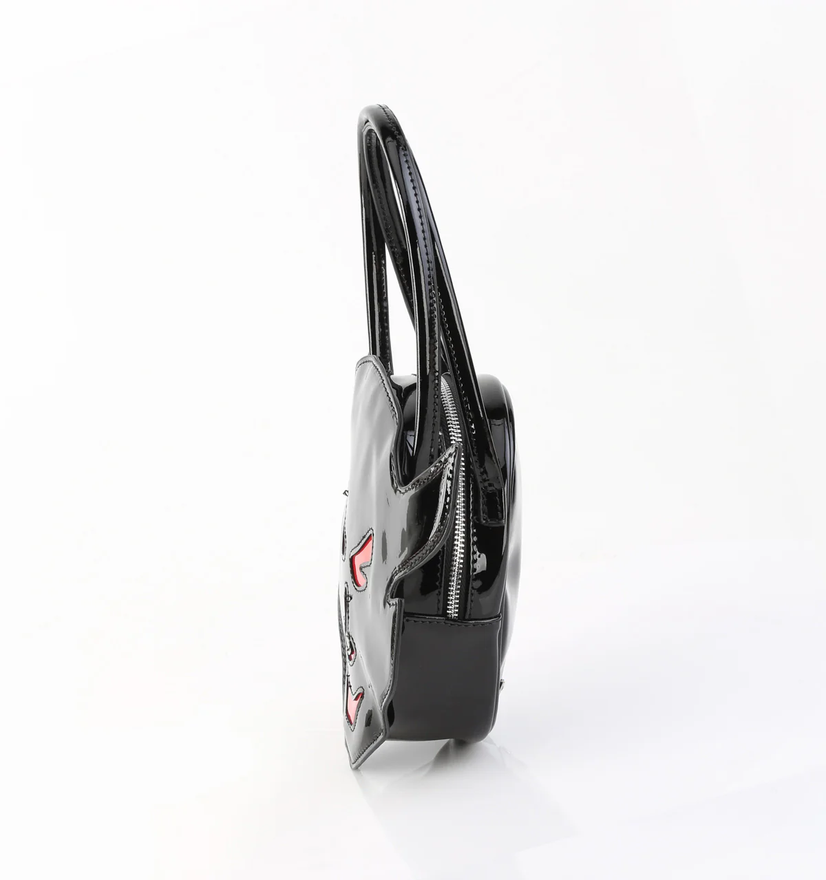 HB-112 Demonia Blk-Red Patent Handbag - Image 3