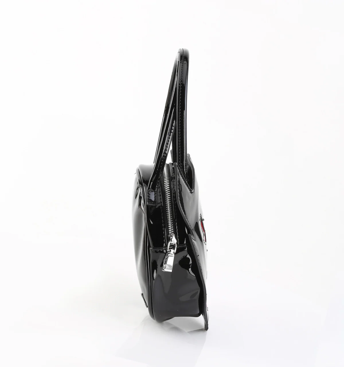 HB-112 Demonia Blk-Red Patent Handbag - Image 5