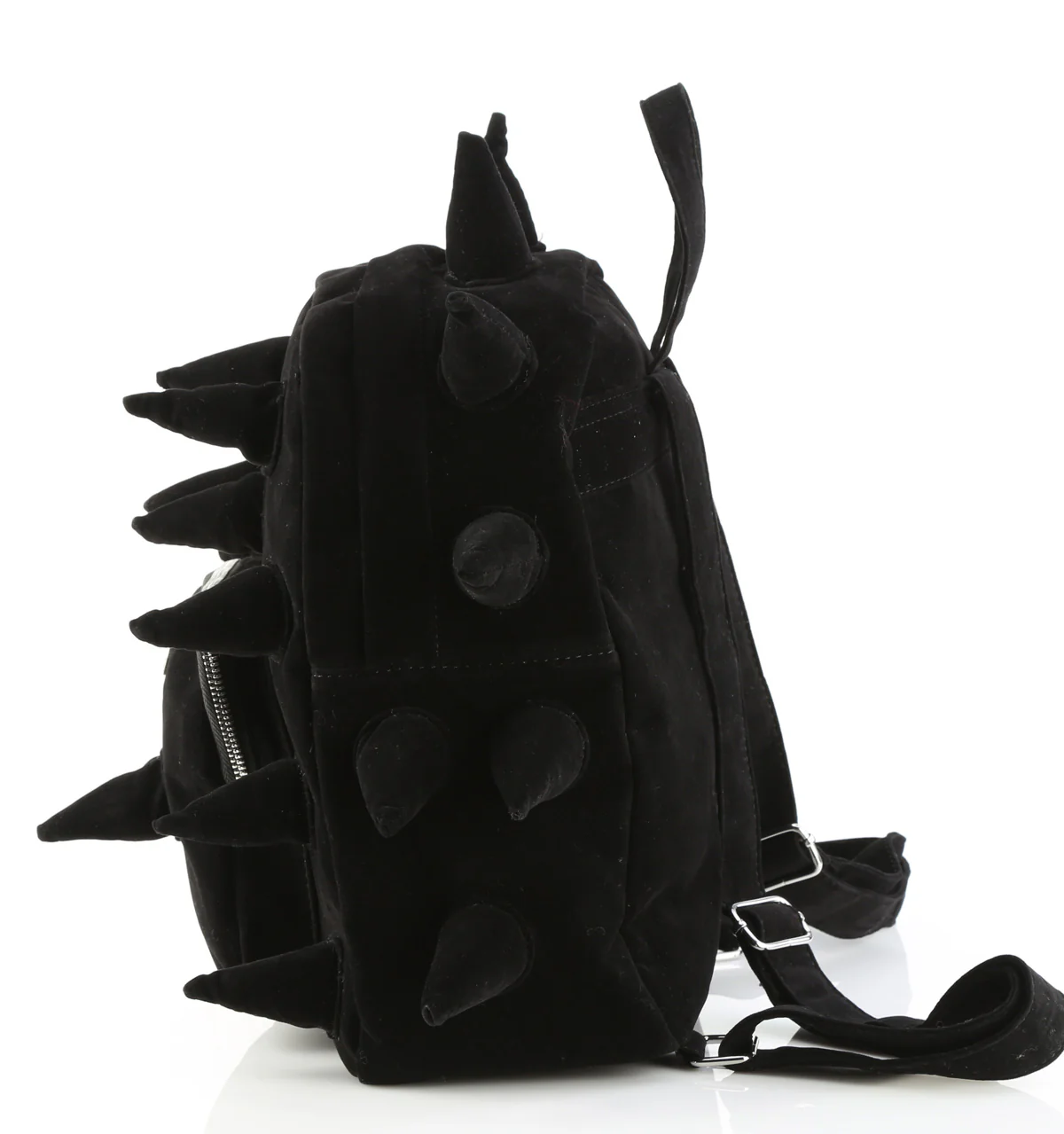 HB-113 Demonia Blk Velvet Alternative Back Pack with Spikes - Image 3