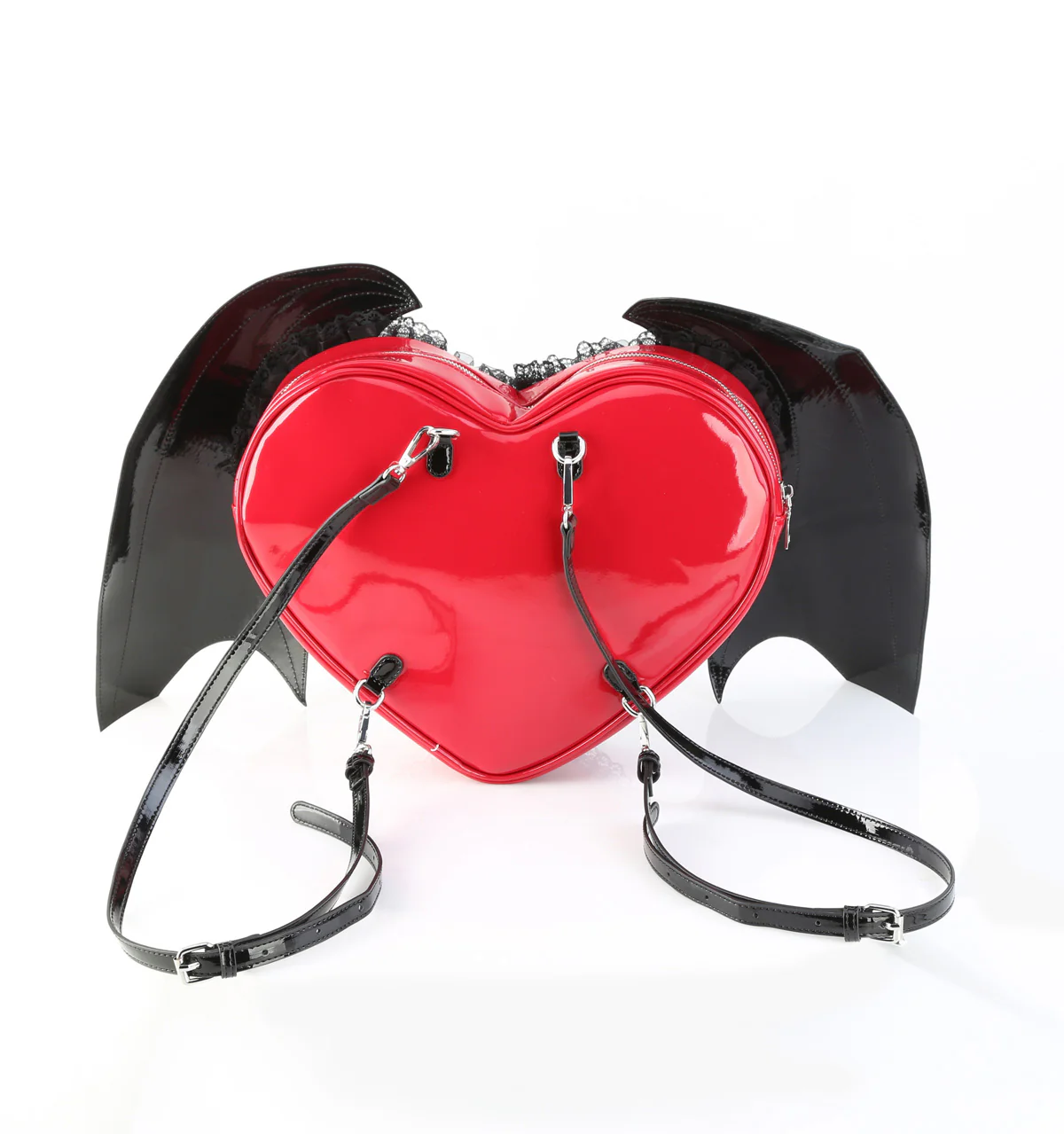 HB-214 Demonia Blk-Red Patent Alternative Footwear - Image 4