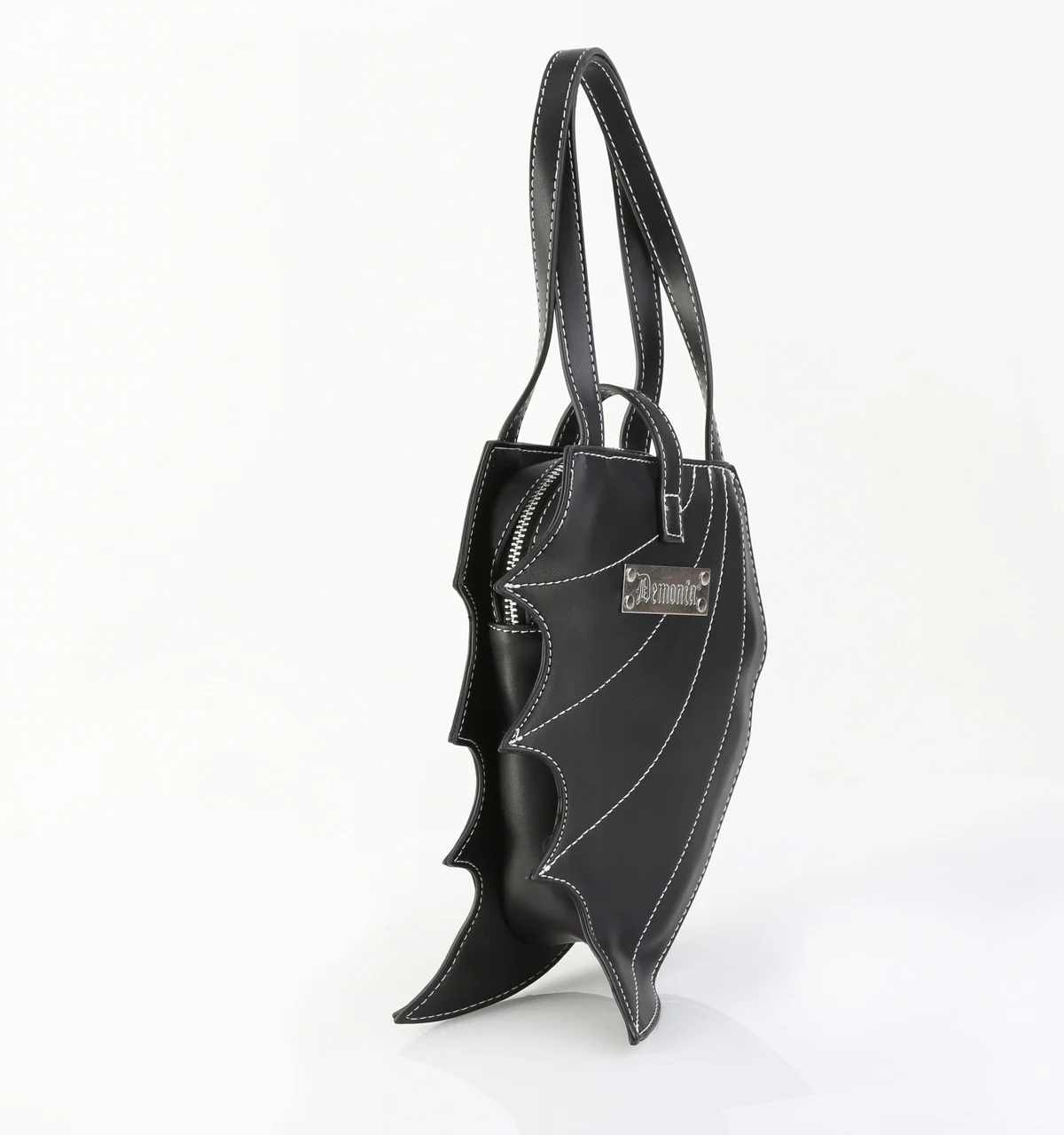 HB-215 Demonia Blk Vegan Leather Alternative Handbag - Image 3