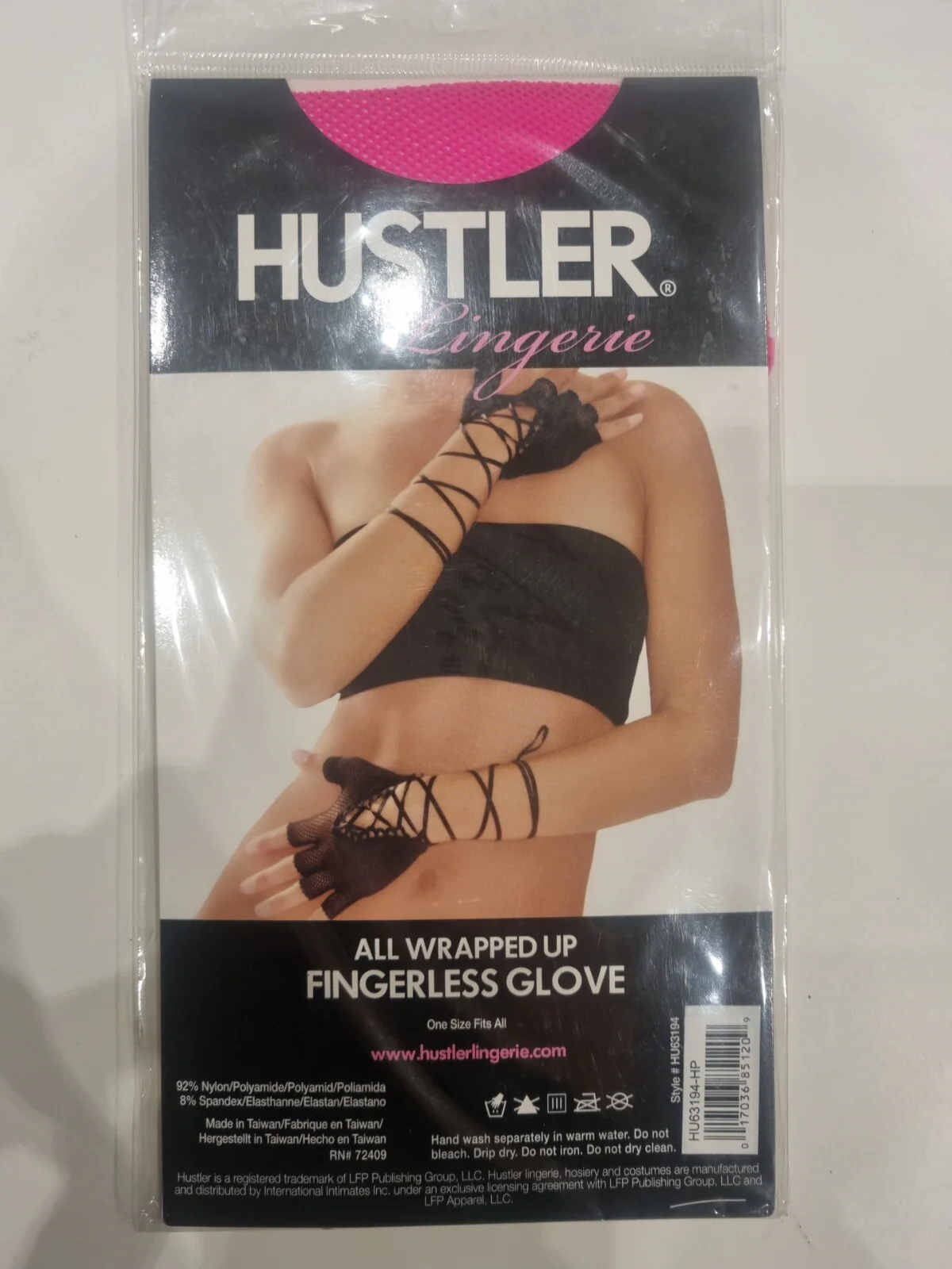 HU63194-HP Hustler Hot Pink Fingerless Gloves