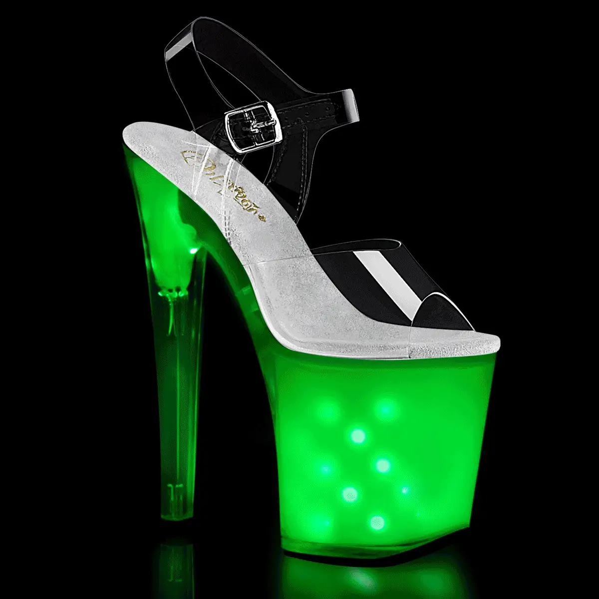 White Glow 8 Inch Pole Dancing Platform Shoes - Pleaser ILLUMINATOR-808 - Image 6