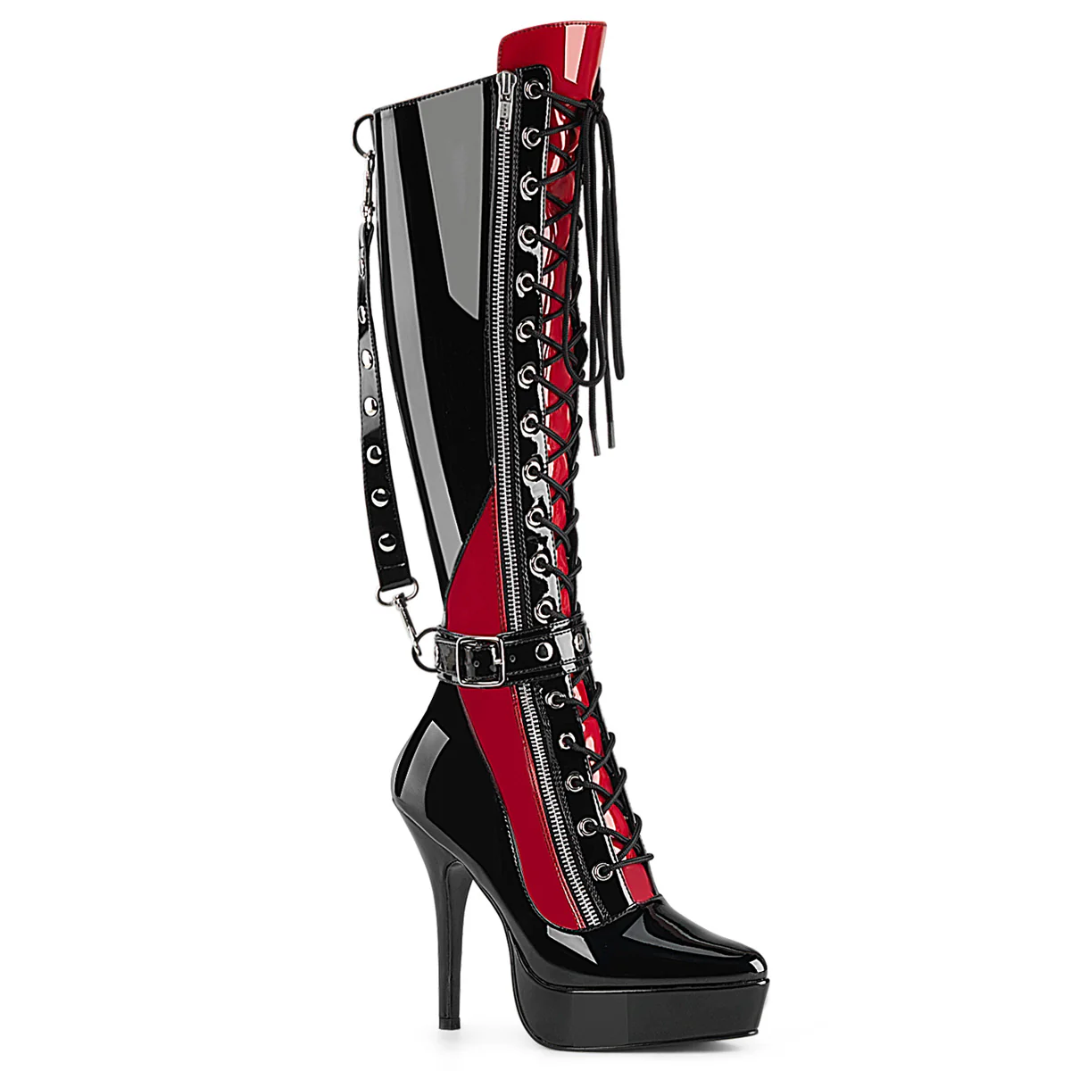 Black Red 5.3 Inch Fetish Platforms -  Devious INDULGE-2028