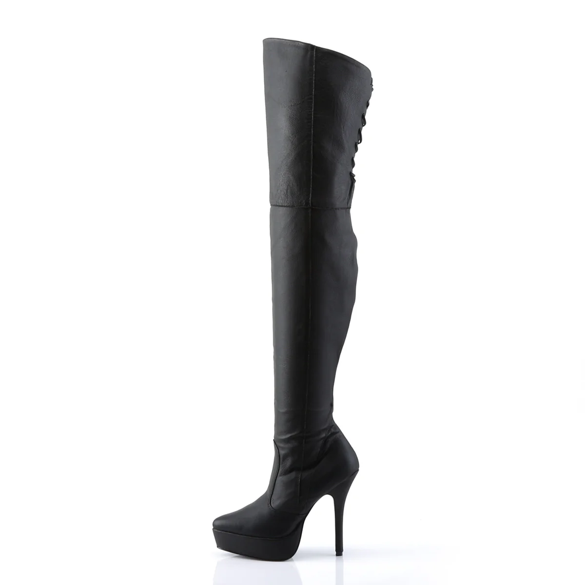 Black Leather 5.3 Inch Fetish Platforms - Devious INDULGE-3011 - Image 3