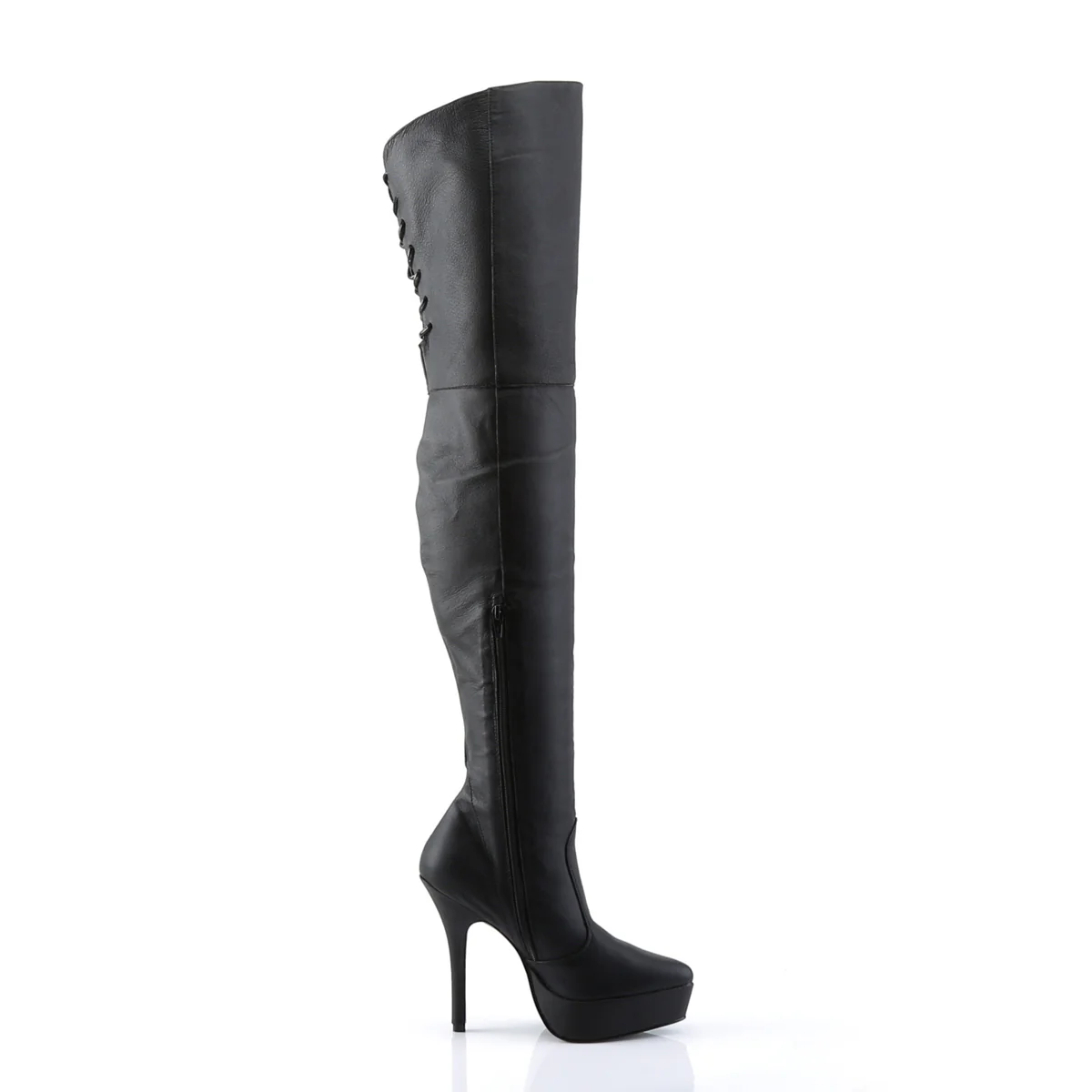 Black Leather 5.3 Inch Fetish Platforms - Devious INDULGE-3011 - Image 5