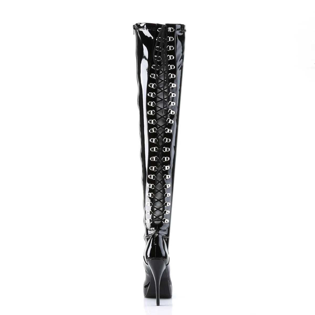 Black Patent 5.3 Inch Fetish Platforms -  Devious INDULGE-3063 - Image 4