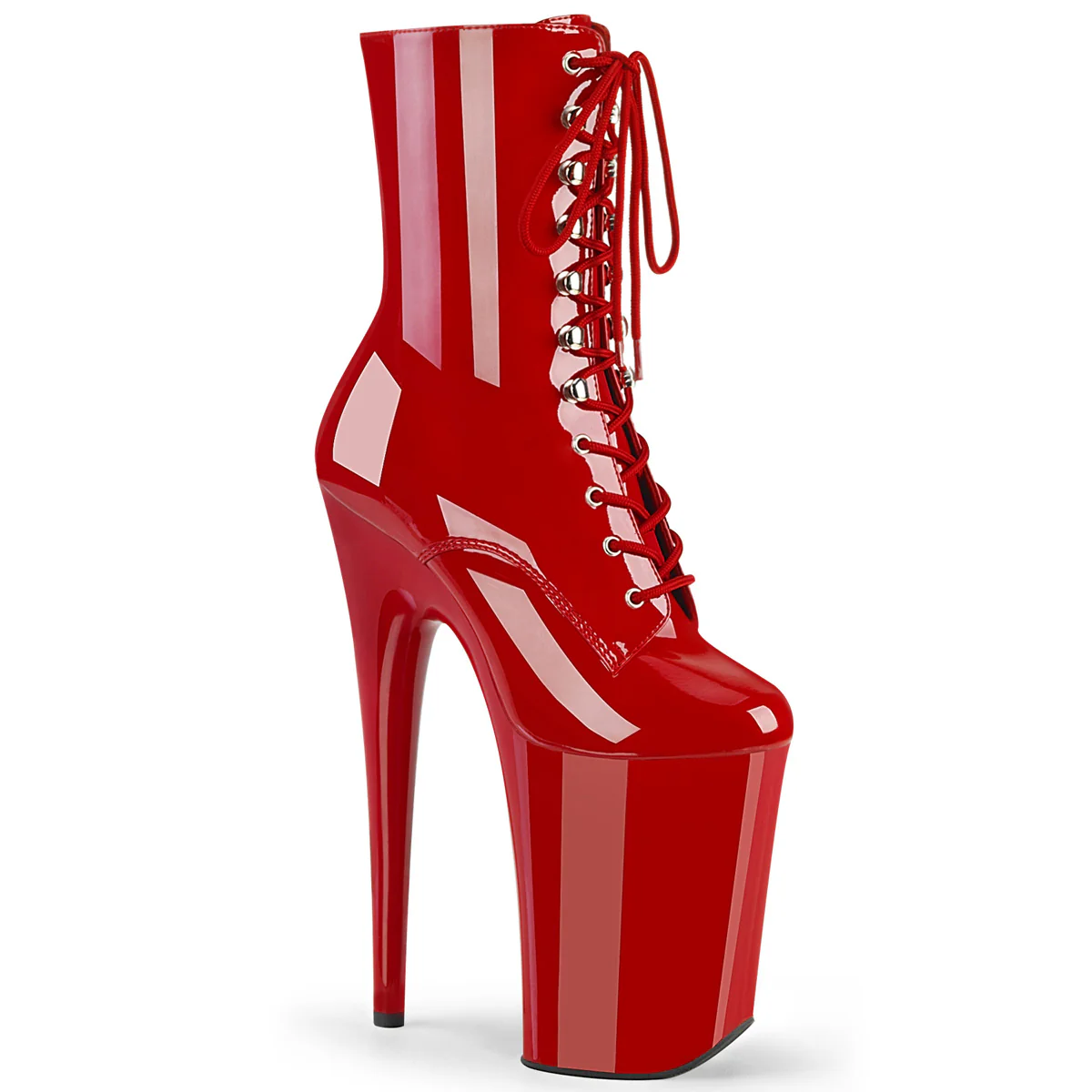 Red 9 Inch Extreme Heel Ankle Boots -  Pleaser INFINITY-1020 - Image 6