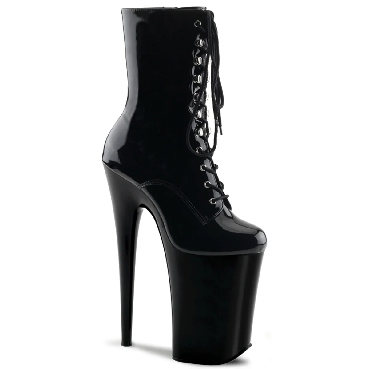 Black 9 Inch Extreme High Ankle Boots -  Pleaser INFINITY-1020 - Image 6