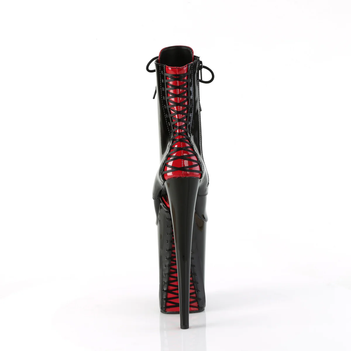 Black Red 9 Inch Sky High Ankle Boots - Pleaser INFINITY-1020FH - Image 4