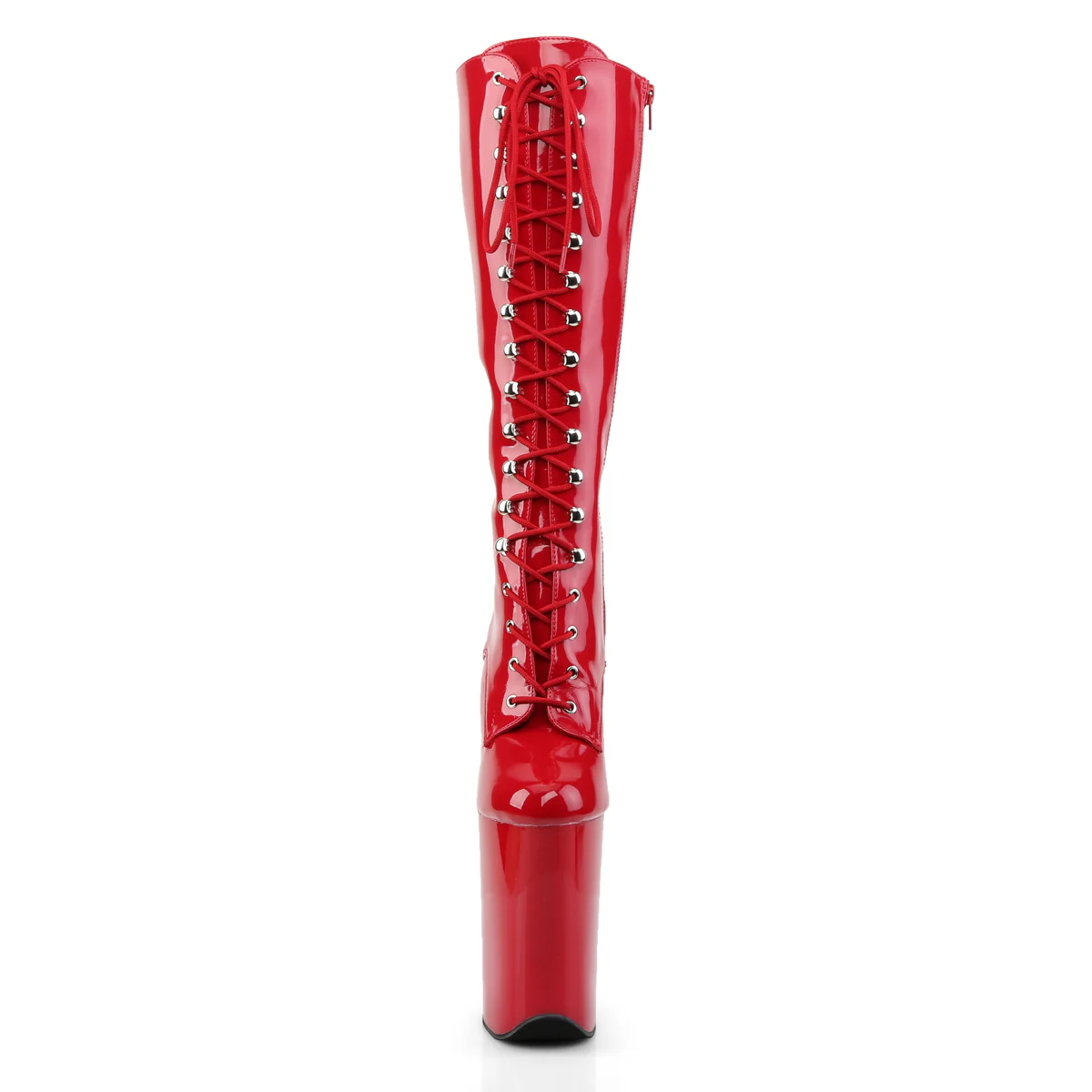Red 9 Inch Large High Knee High Boots - Pleaser INFINITY-2020 - Image 2