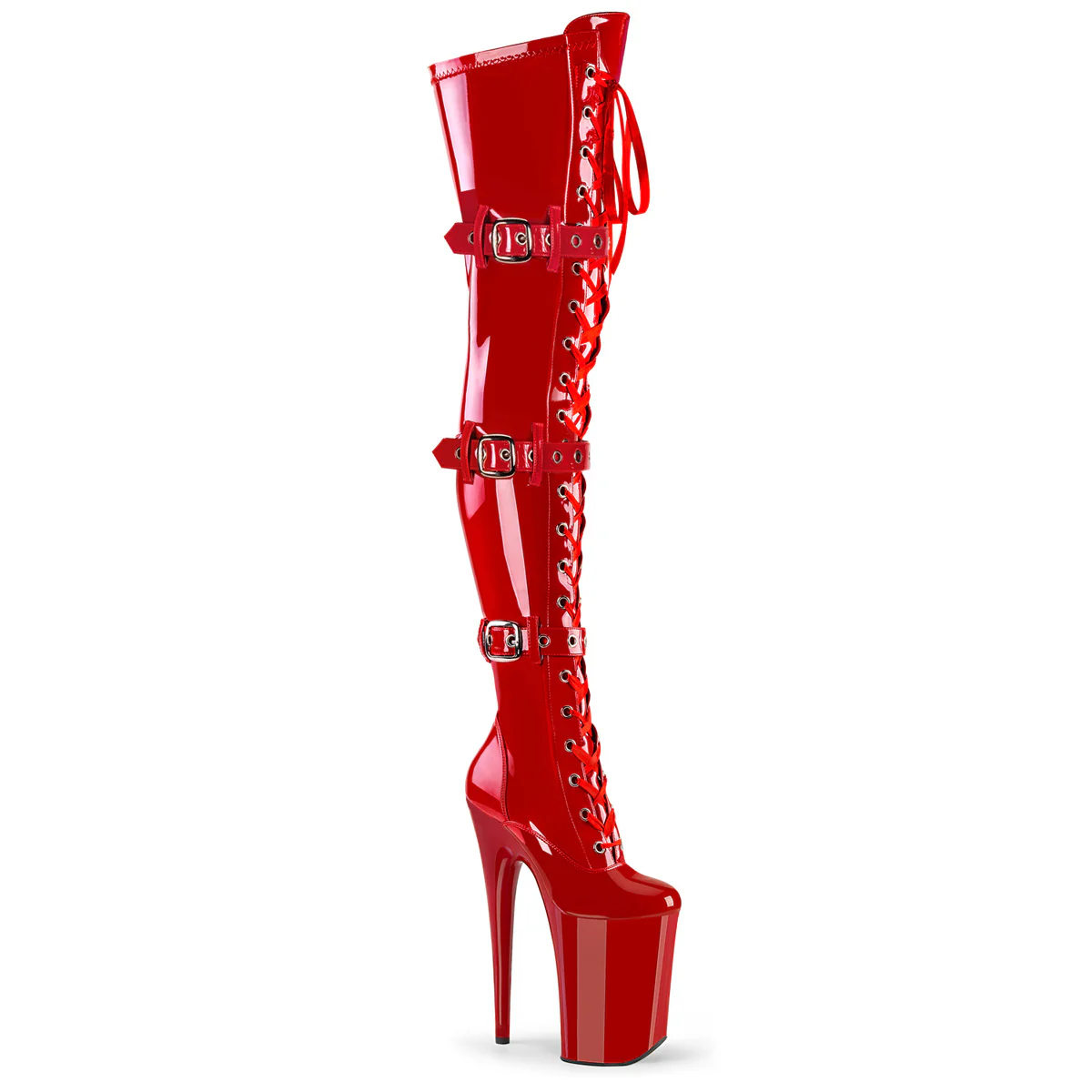 Red 9 Inch Extreme High Thigh Highs - Pleaser INFINITY-3028