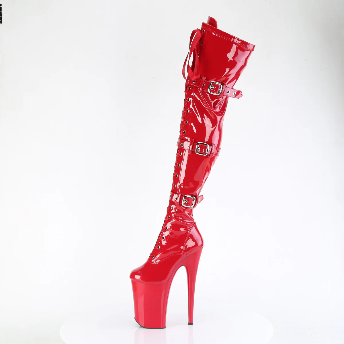 Red 9 Inch Extreme High Thigh Highs - Pleaser INFINITY-3028 - Image 3