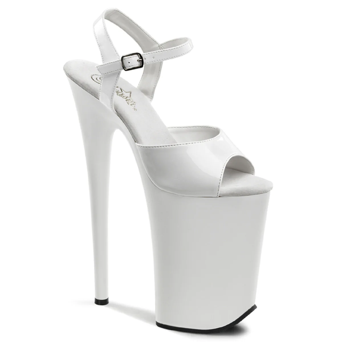 White 9 Inch Sky High Fetish Shoes -  Pleaser INFINITY-909 - Image 6