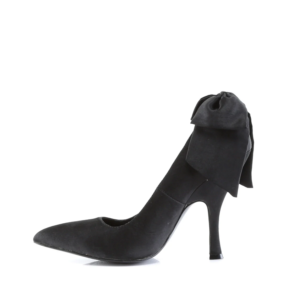 BOMBSHELL-03 Pin Up 4.5" Heel Black Satin Fetish Footwear - Image 3