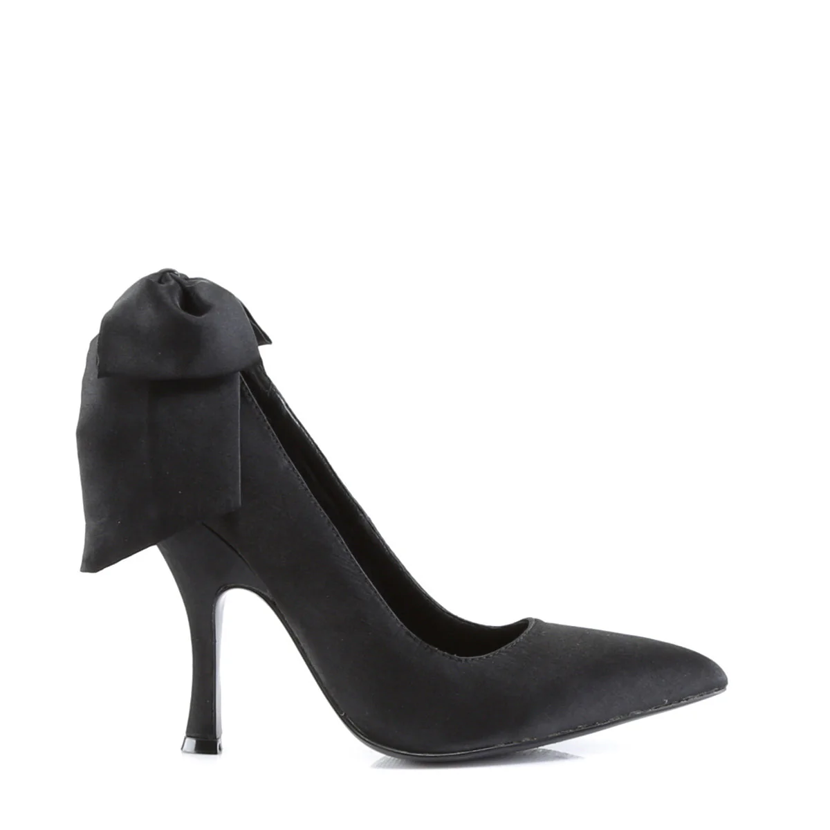 BOMBSHELL-03 Pin Up 4.5" Heel Black Satin Fetish Footwear - Image 5