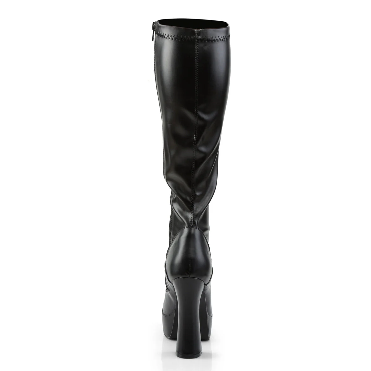 Black Faux Leather 5 Inch Disco Gogo Knee High Boots -  Pleaser ELECTRA-2000Z - Image 4