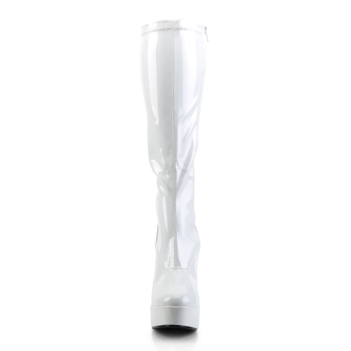 White 5 Inch Vintage Retro Knee High Boots - Pleaser ELECTRA-2000Z - Image 2