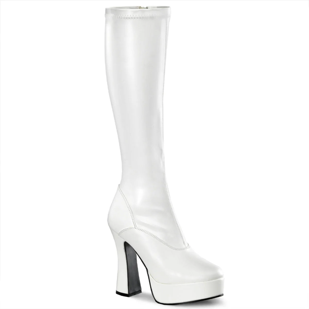 White 5 Inch Gogo Disco Knee High Boots - Pleaser ELECTRA-2000Z - Image 6