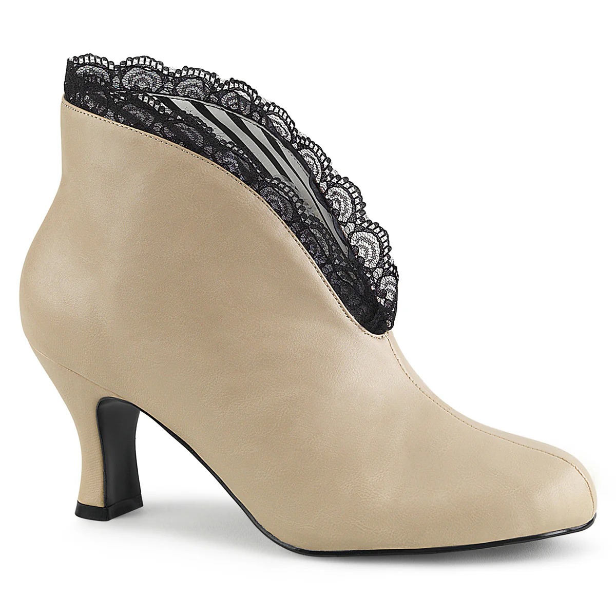 JENNA-105 Pleaser Large Size Ladies Shoes 3 Inch Heel Cream Fetish Shoes