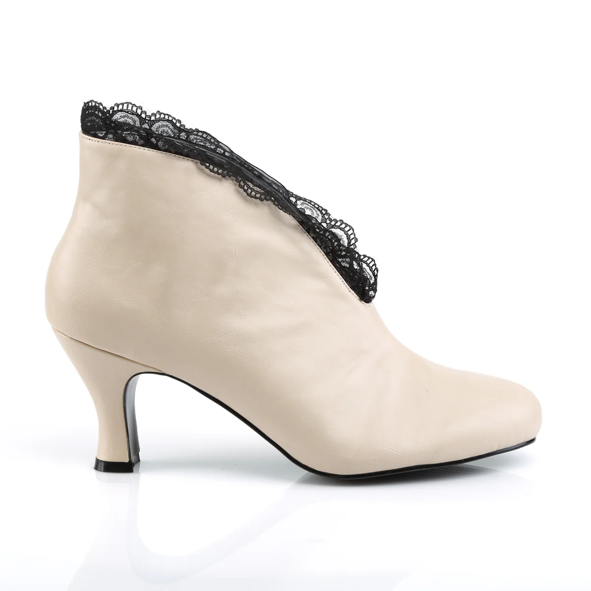 JENNA-105 Pleaser Large Size Ladies Shoes 3 Inch Heel Cream Fetish Shoes - Image 5