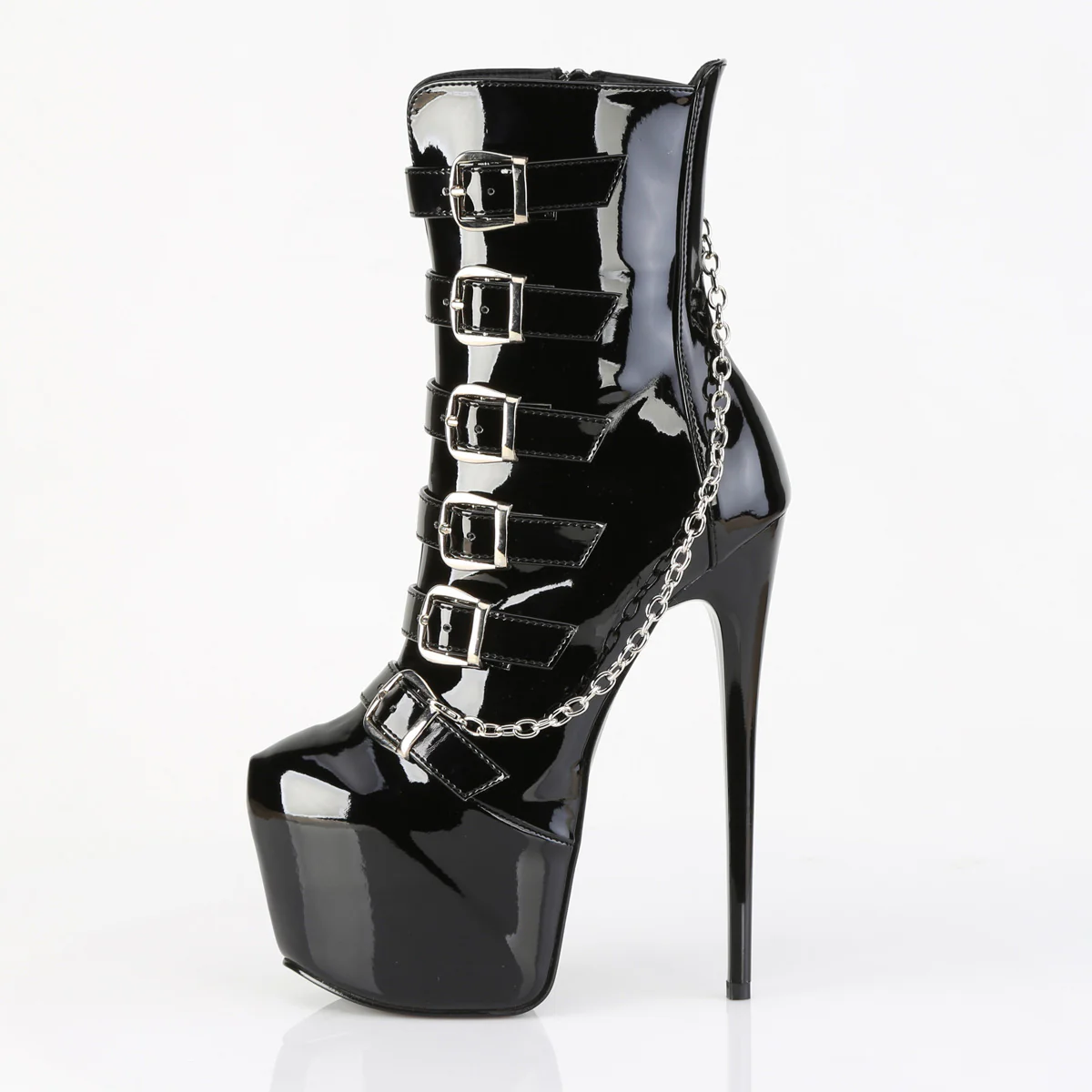 Black 7 Inch Platform Pole Ankle Boots - Pleaser JUBILANT-1015 - Image 3