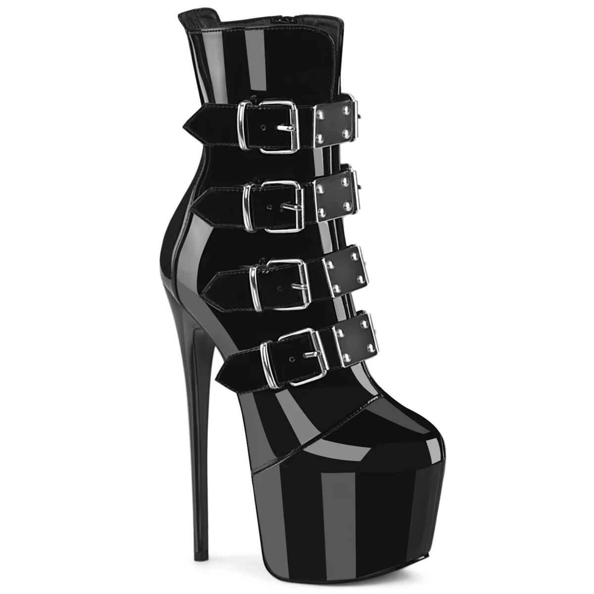 Black 7 Inch Fetish Pole Ankle Boots - Pleaser JUBILANT-1023