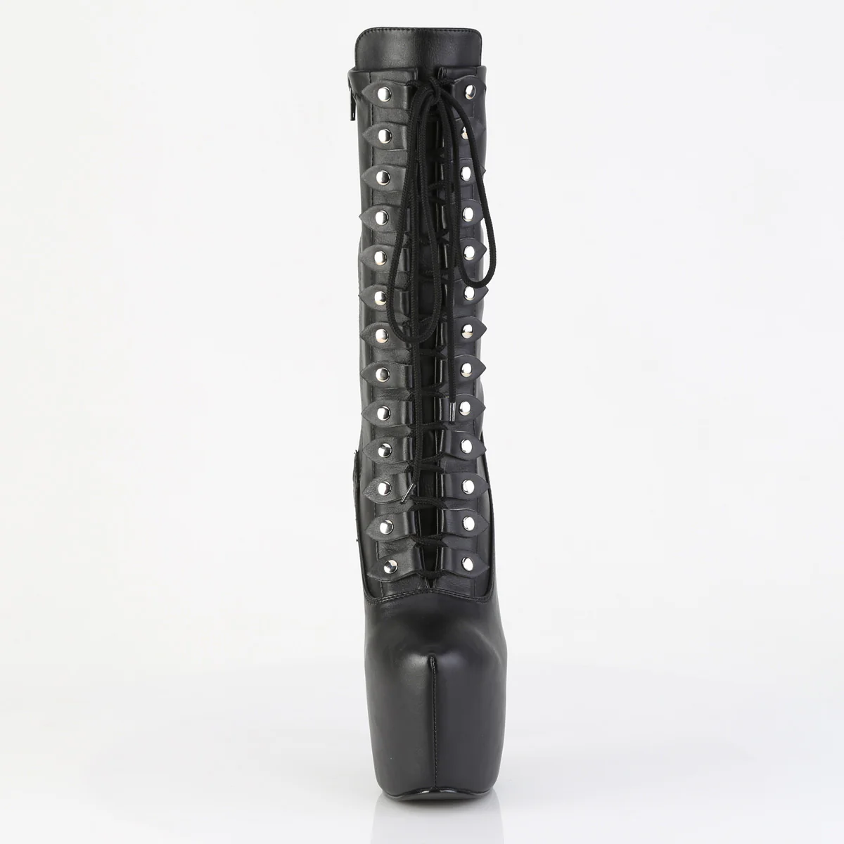 Black Faux Leather 7 Inch Exotic Dancing Ankle Boots -  Pleaser JUBILANT-1048 - Image 2