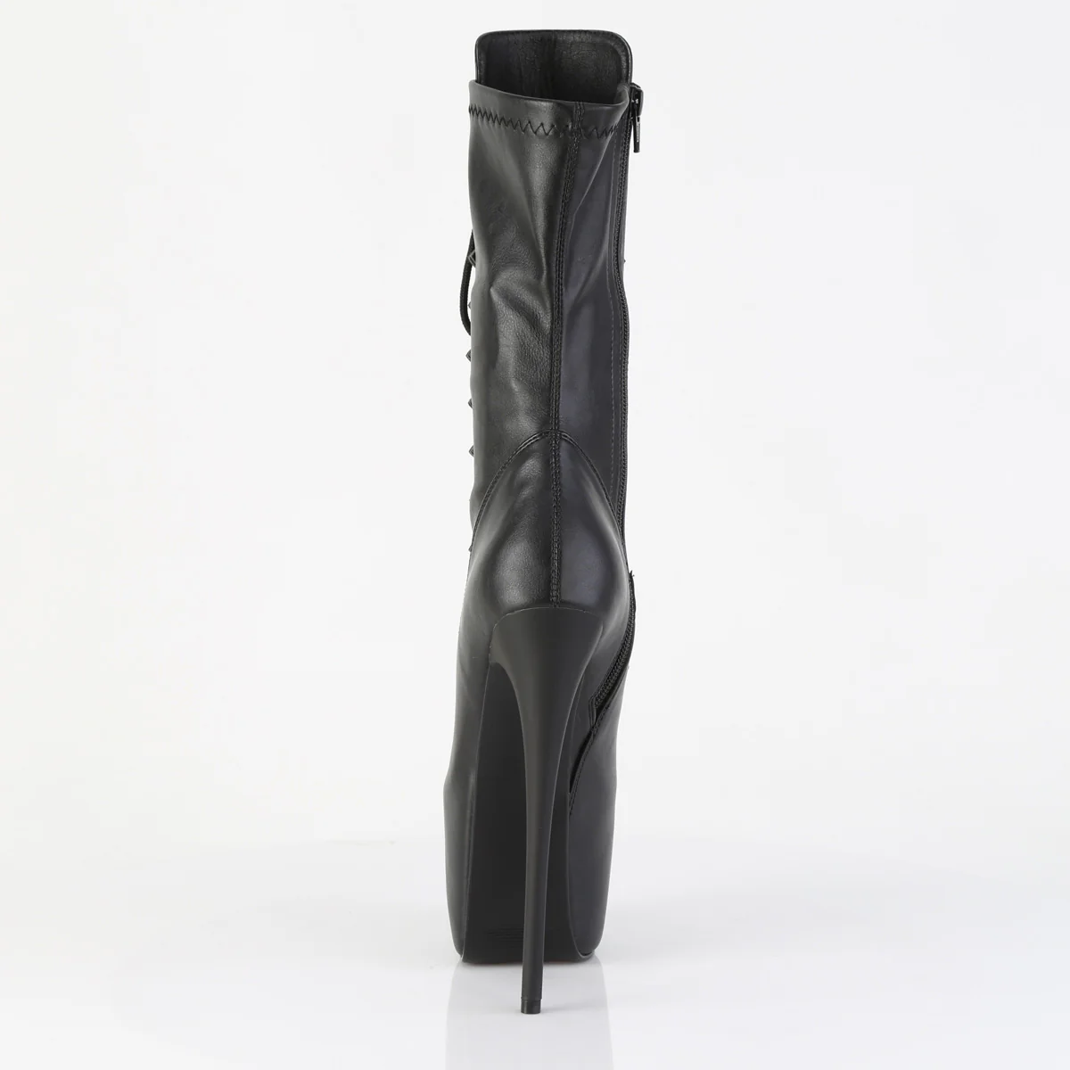 Black Faux Leather 7 Inch Exotic Dancing Ankle Boots -  Pleaser JUBILANT-1048 - Image 4