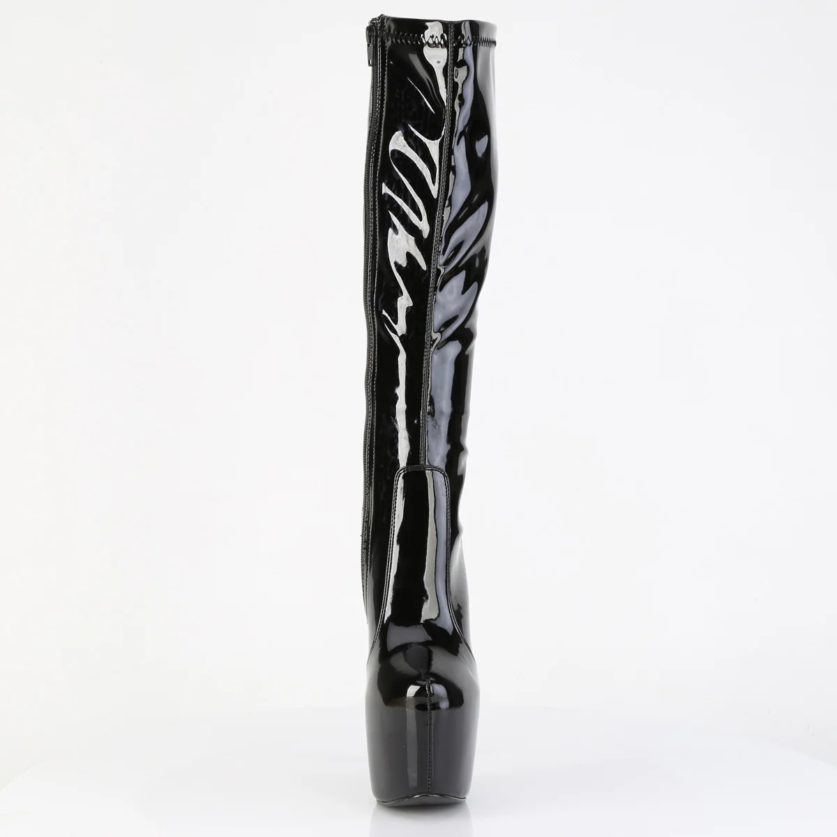 Black Patent 7 Inch Exotic Dancer Platform Boots -  Pleaser JUBILANT-2000 - Image 2