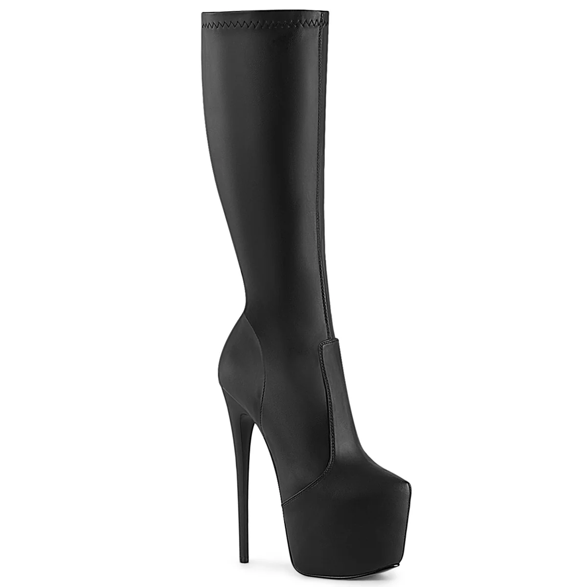 Black Faux Leather 7 Inch Pole Dancing Ankle Boots - Pleaser JUBILANT-2000