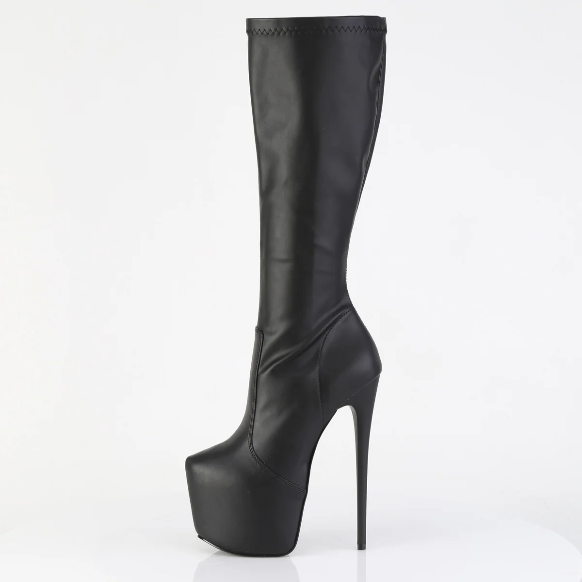 Black Faux Leather 7 Inch Pole Dancing Ankle Boots - Pleaser JUBILANT-2000 - Image 3