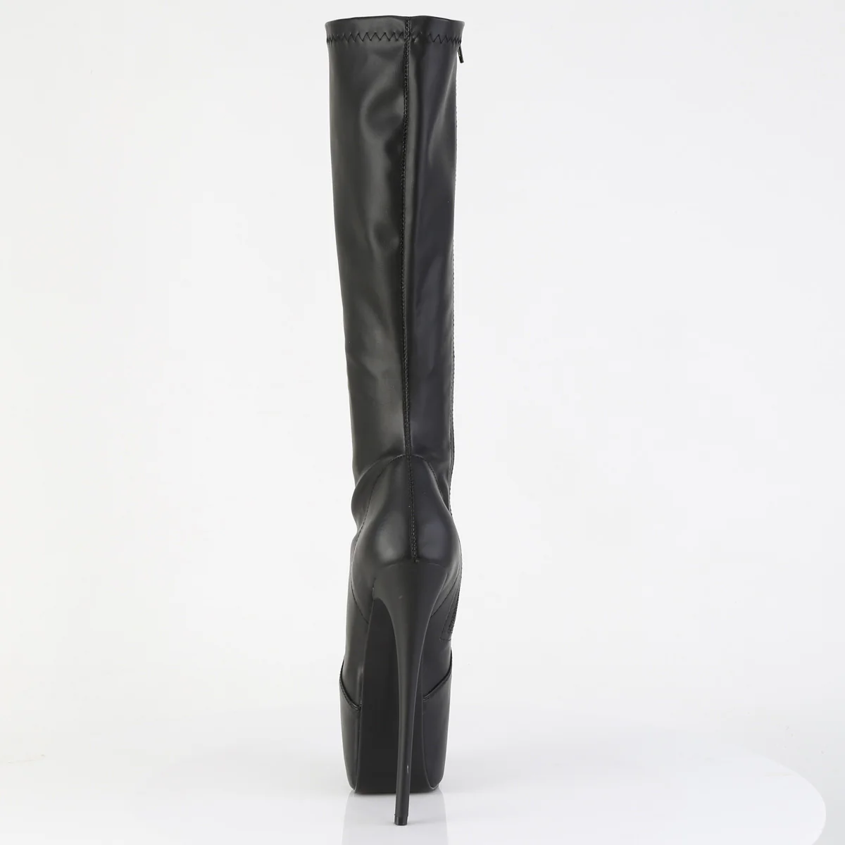 Black Faux Leather 7 Inch Pole Dancing Ankle Boots - Pleaser JUBILANT-2000 - Image 4