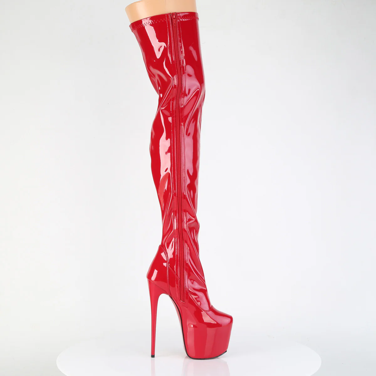 Red 7 Inch Exotic Dancer Thigh Boots - Pleaser JUBILANT-3000 - Image 9