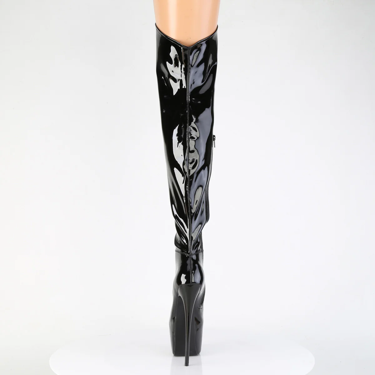 Black Patent 7 Inch Platform Pole Thigh Boots - Pleaser JUBILANT-3006 - Image 4