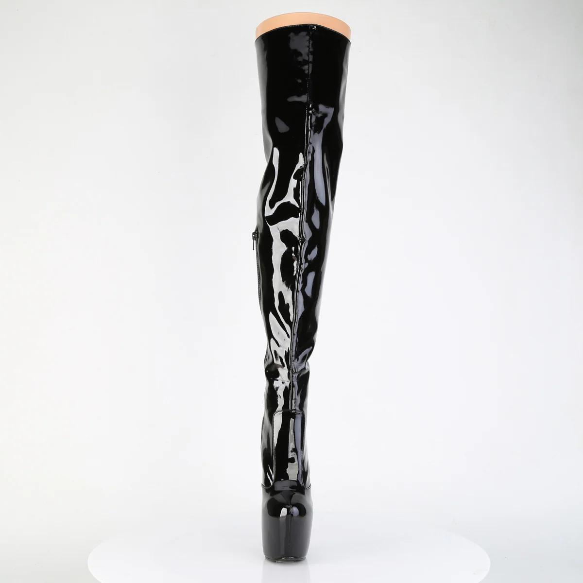 Black Patent 7 Inch Sexy Platform Thigh Boots - Pleaser JUBILANT-3007 - Image 2