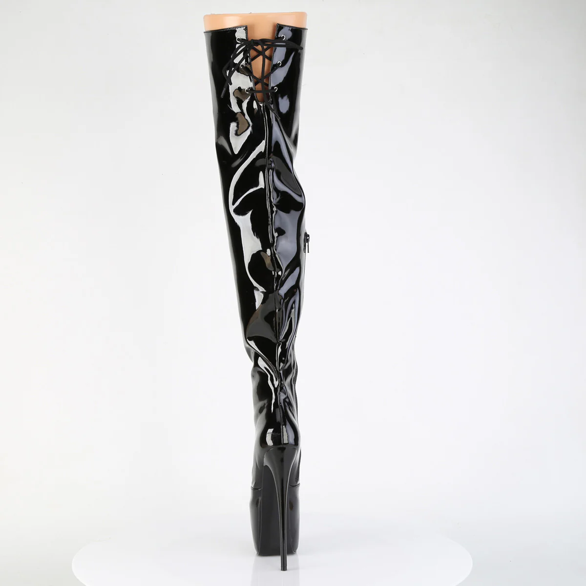 Black Patent 7 Inch Sexy Platform Thigh Boots - Pleaser JUBILANT-3007 - Image 4
