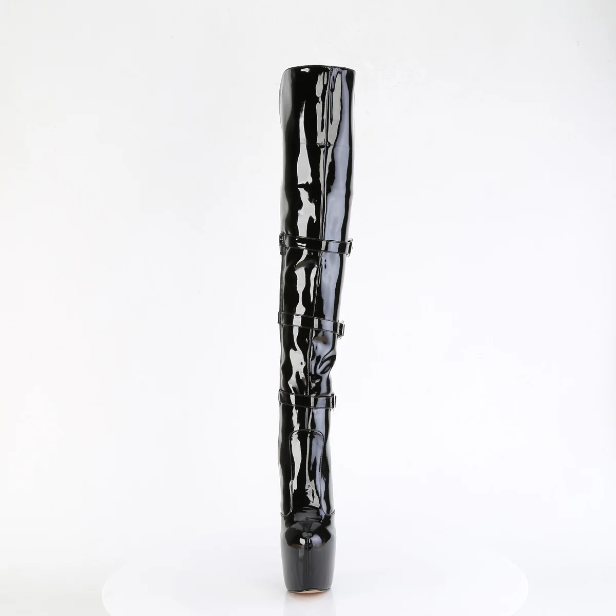 Black Patent 7 Inch Pole Dancing Thigh Boots -  Pleaser JUBILANT-3018 - Image 2