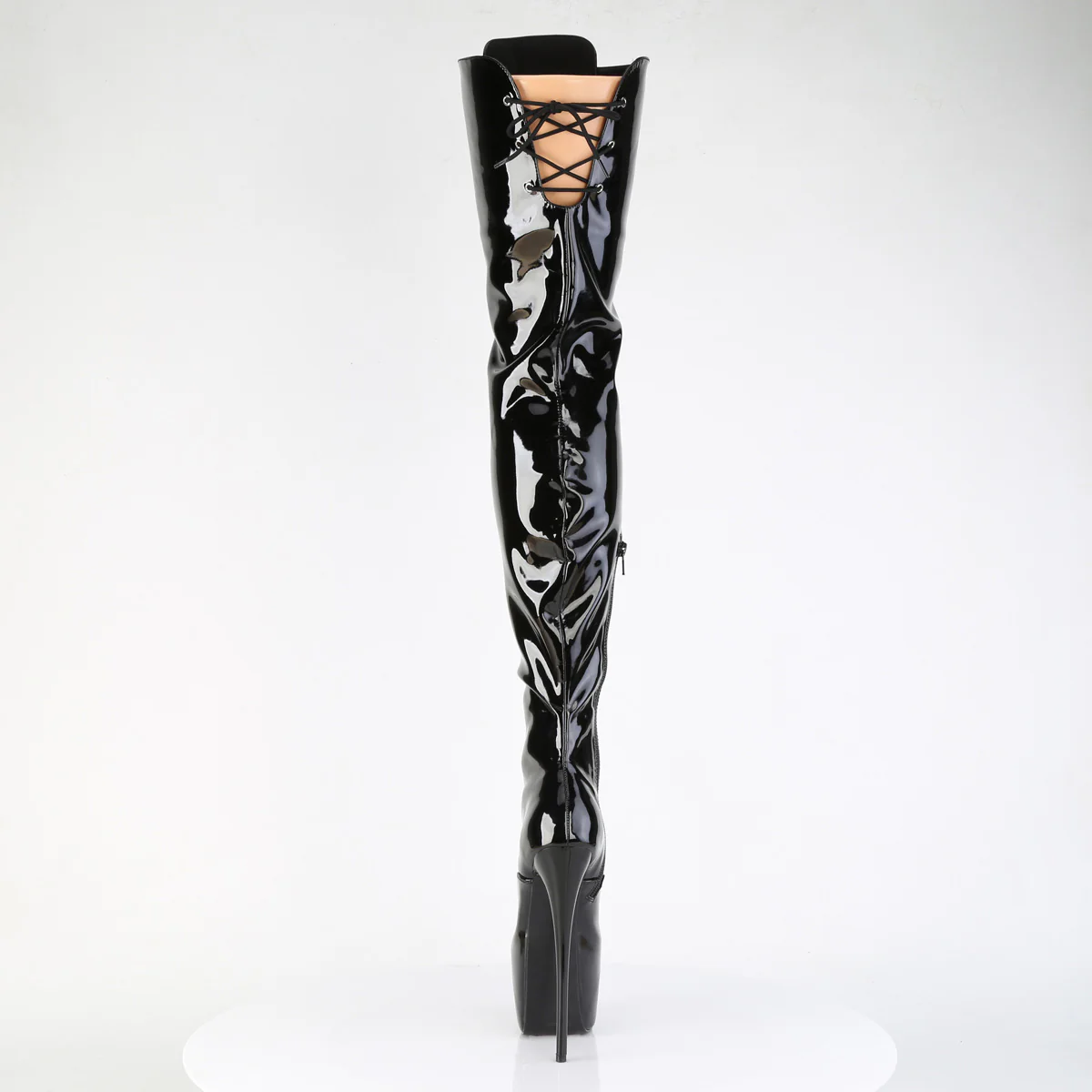 Black Patent 7 Inch Exotic Dancer Crotch Boots - Pleaser JUBILANT-4012 - Image 4