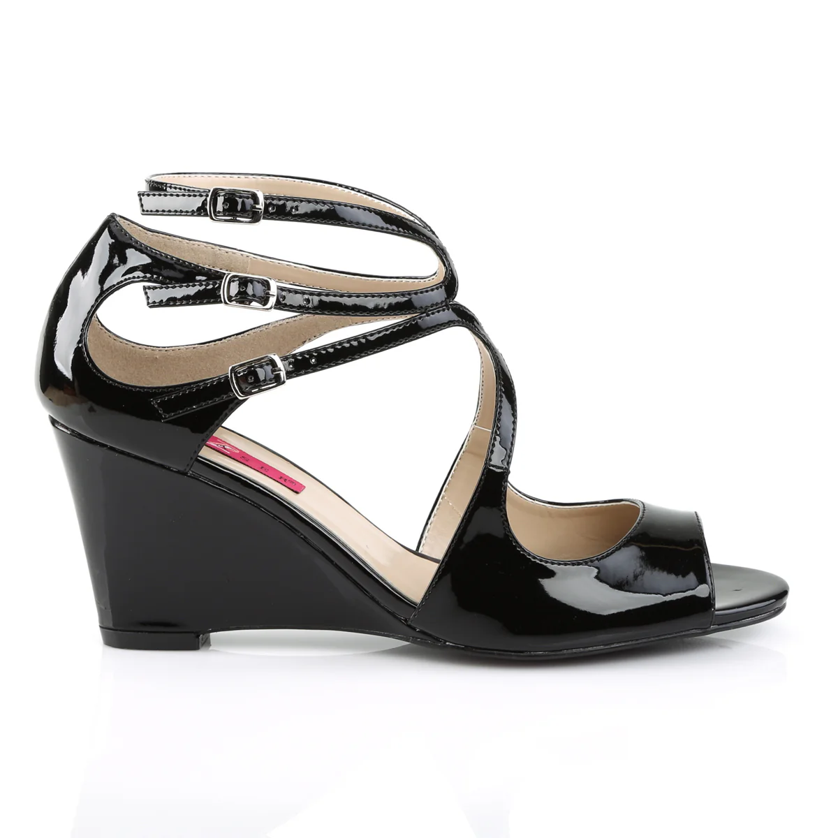 KIMBERLY-04 Large Size Ladies Shoes 3" Heel Black Patent Fetish Footwear - Image 5