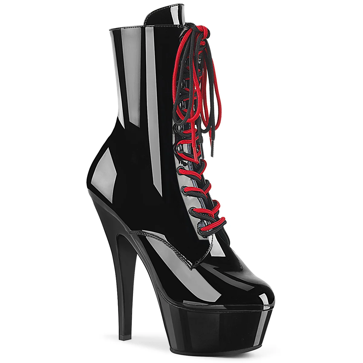 Black 6 Inch Strippers Platform Ankle Boots -  Pleaser KISS-1020-1