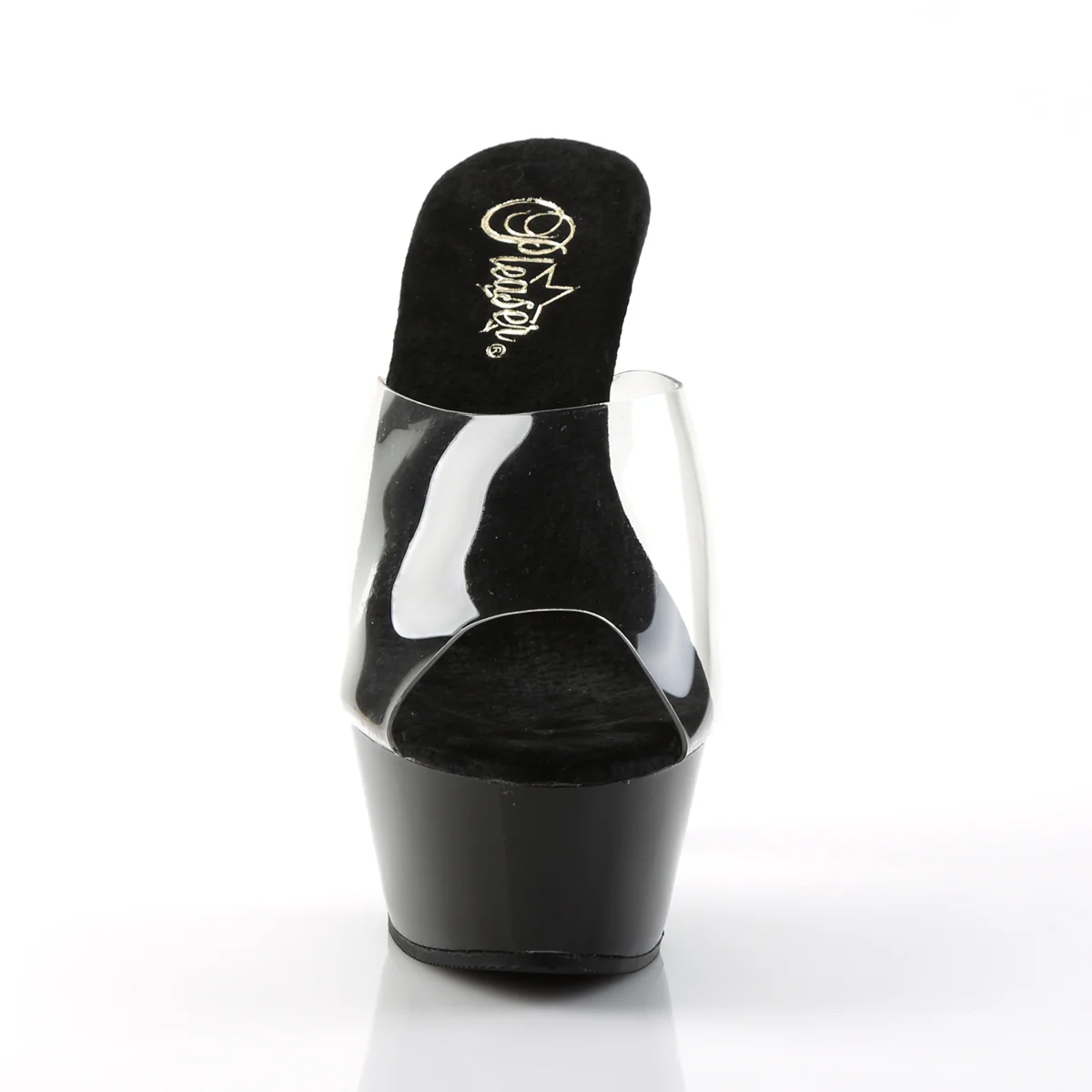 Clear Black 6 Inch Pole Dancer Platform Shoes - Pleaser KISS-201 - Image 2