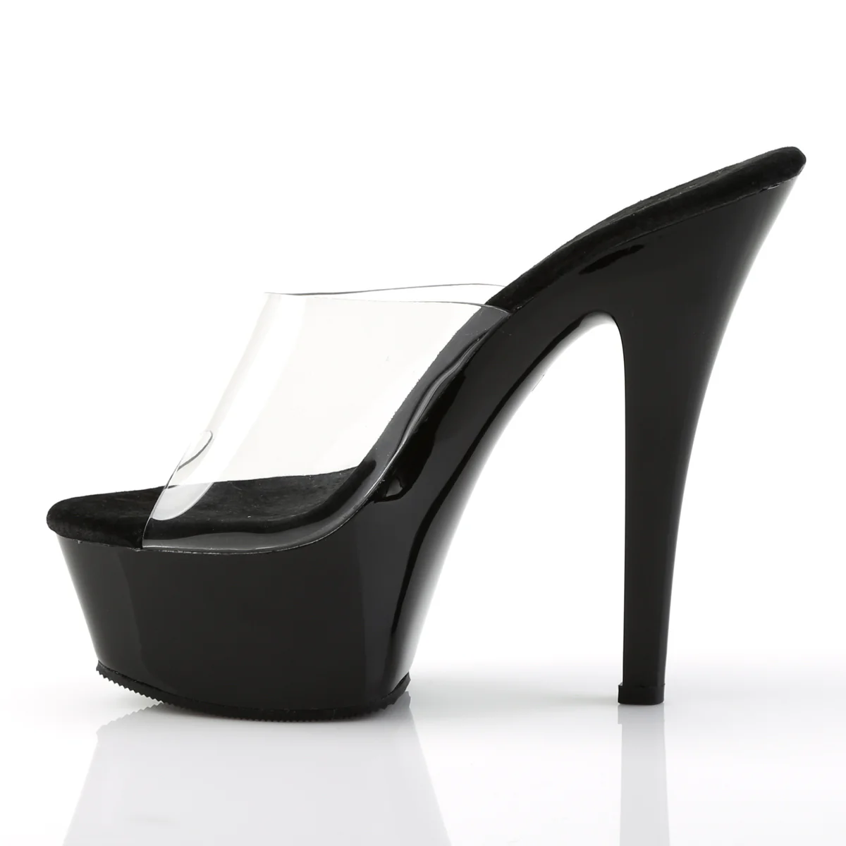 Clear Black 6 Inch Pole Dancer Platform Shoes - Pleaser KISS-201 - Image 3