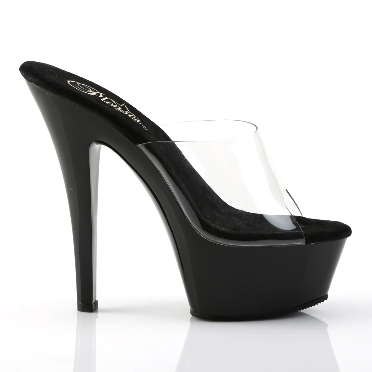 Clear Black 6 Inch Pole Dancer Platform Shoes - Pleaser KISS-201 - Image 5