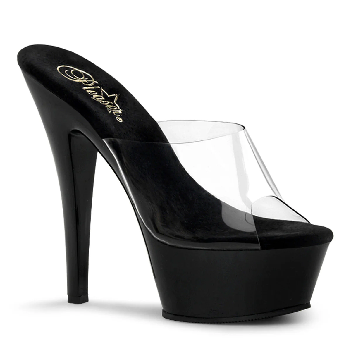 Clear Black 6 Inch Pole Dancer Platform Shoes - Pleaser KISS-201 - Image 6