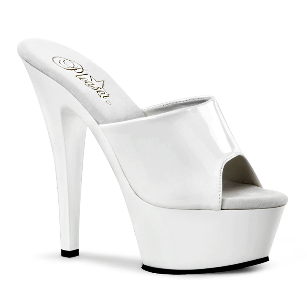 White 6 Inch Fetish Pole Platform Shoes -  Pleaser KISS-201