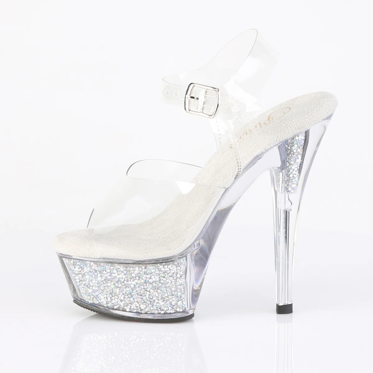 Clear Bling 6 Inch Pole Dance Platform Shoes - Pleaser KISS-208RSI - Image 3