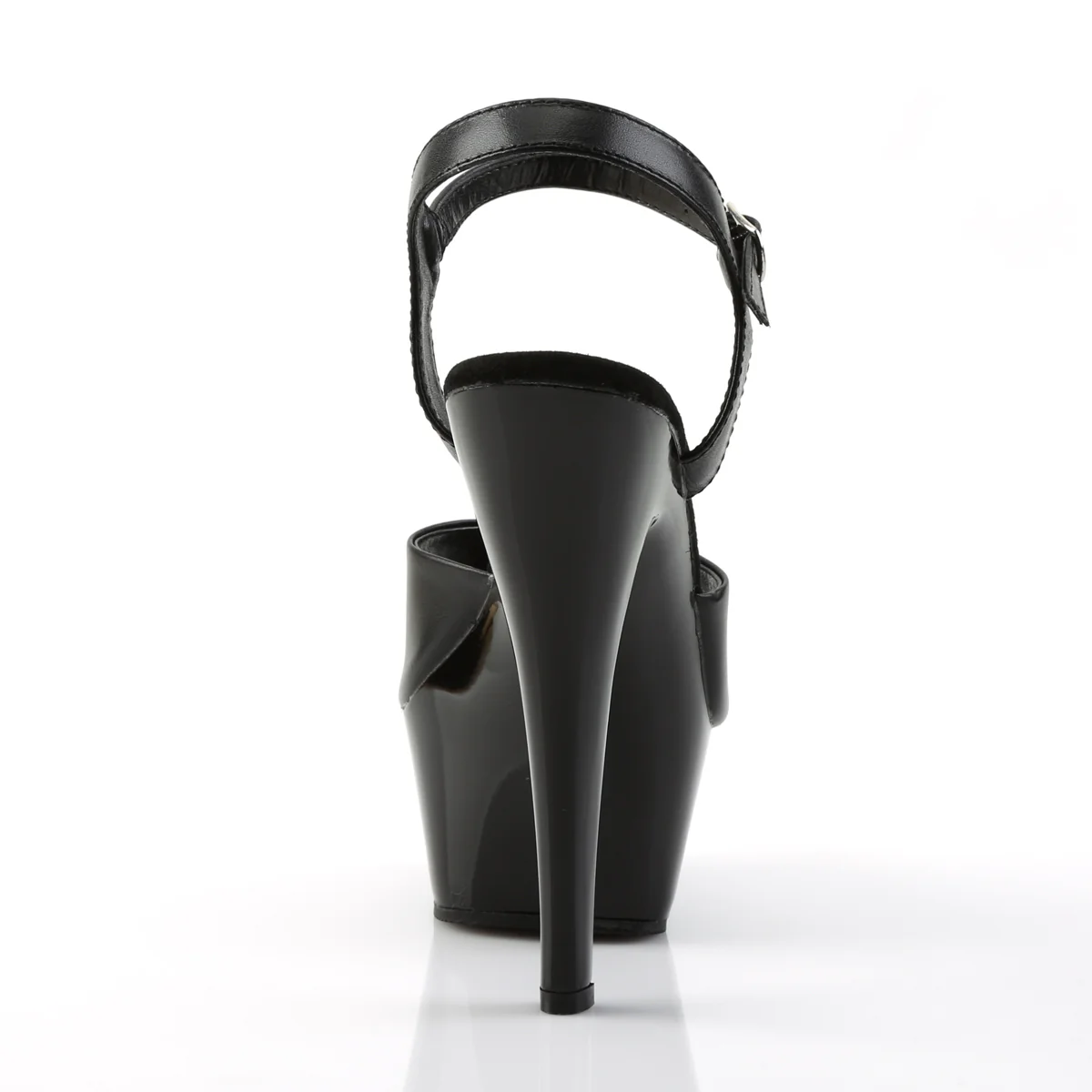 Black Leather 6 Inch Pole Dance Platform Shoes - Pleaser KISS-209 - Image 4