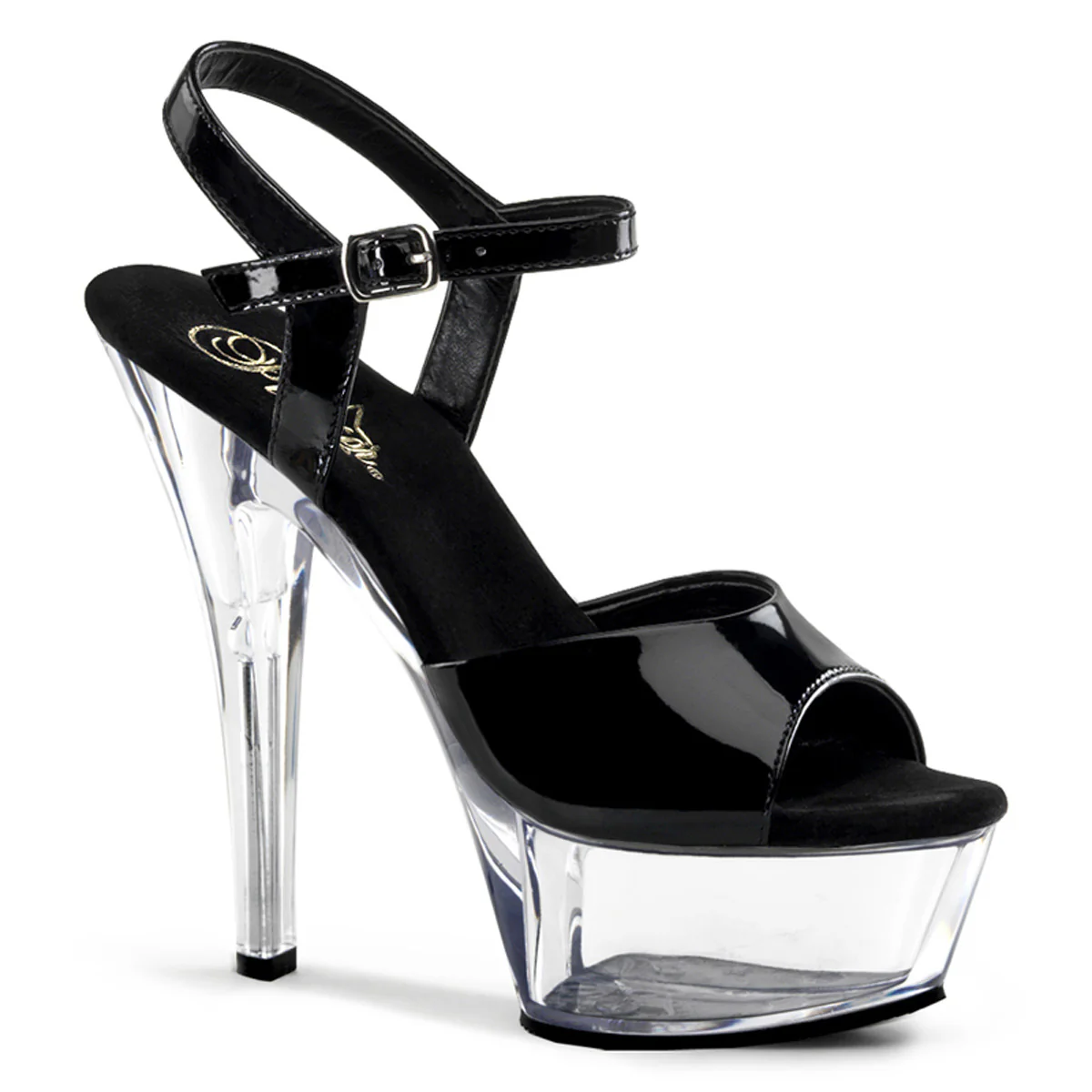 Black 6 Inch Fetish Dancer Platform Shoes - Pleaser KISS-209