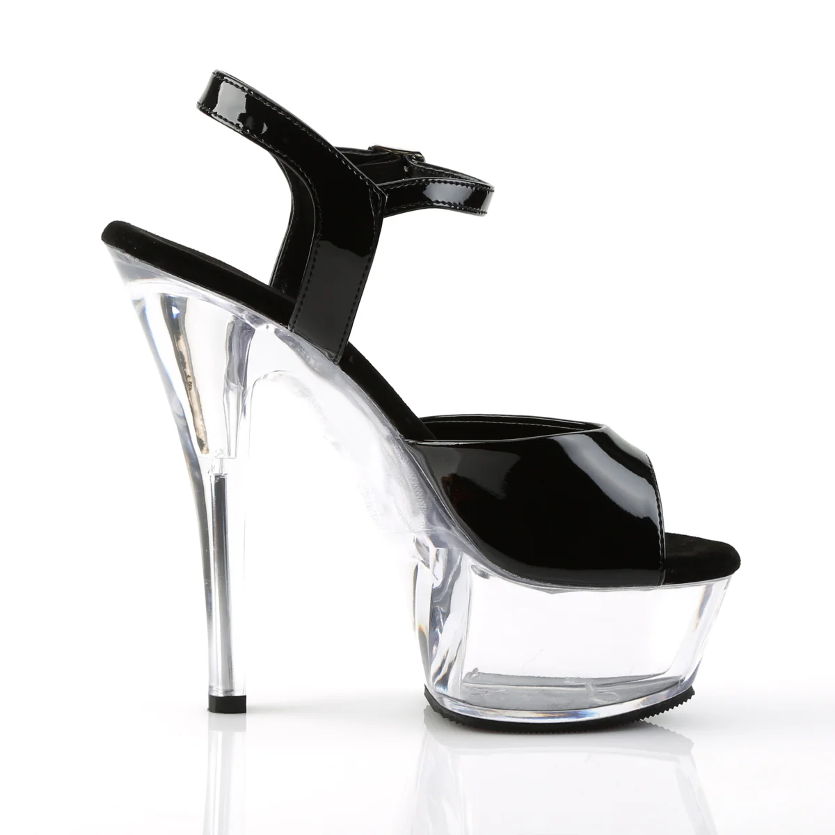 Black 6 Inch Fetish Dancer Platform Shoes - Pleaser KISS-209 - Image 5